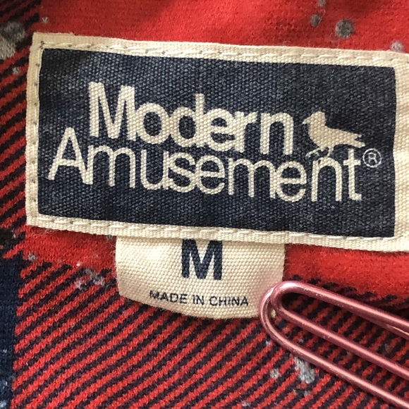 Modern Amusement women Sz M red/blue Pull Over Sweater zipped pock… - Picture 6 of 6